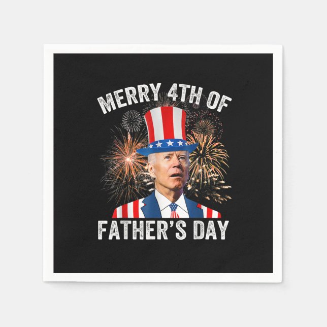 Joe Biden Merry 4:e av Fars dag Funny 4:e av J Pappersservett (Framsidan)