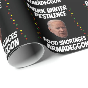 JOE BIDEN MÖRK WINTER CHRISTMAS WRAPPING PAPPER PRESENTPAPPER