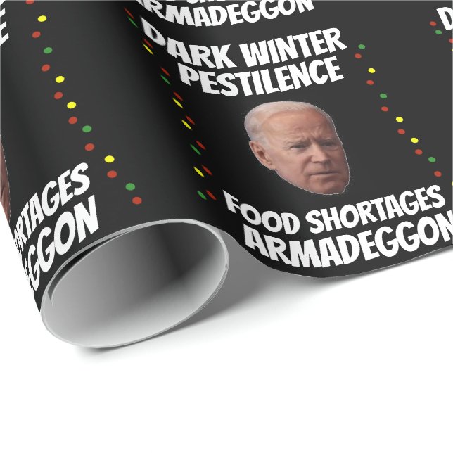 JOE BIDEN MÖRK WINTER CHRISTMAS WRAPPING PAPPER PRESENTPAPPER (Rullad Hörn)