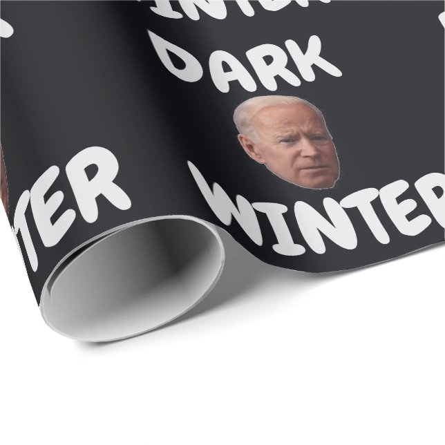 JOE BIDEN MÖRK WINTER CHRISTMAS WRAPPING PAPPER PRESENTPAPPER (Rullad Hörn)