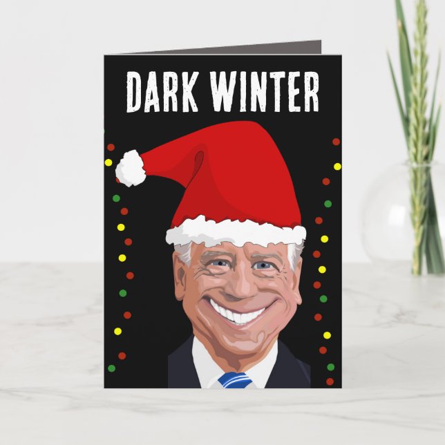 JOE BIDEN MÖRK WINTER FUNNY CHRISTMAS CARDS HELGKORT (Framsida)