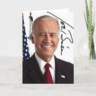 Joe Biden Namnteckning hälsningskort Kort