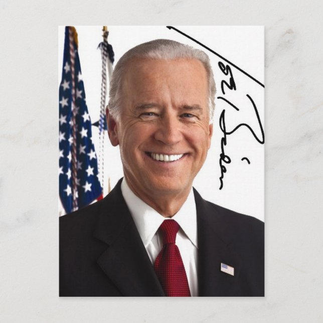 Joe Biden Namnteckning vykort (Framsida)