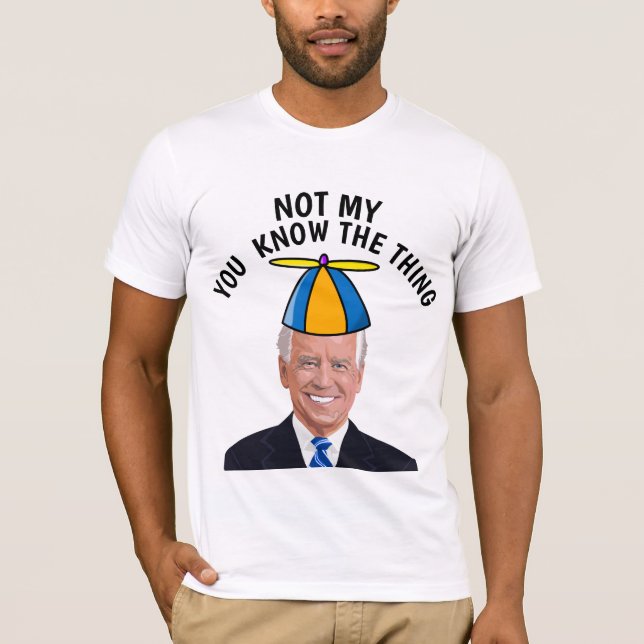 JOE BIDEN NOT MY PRESIDENT SAK KNUTTON T SHIRT (Framsida)