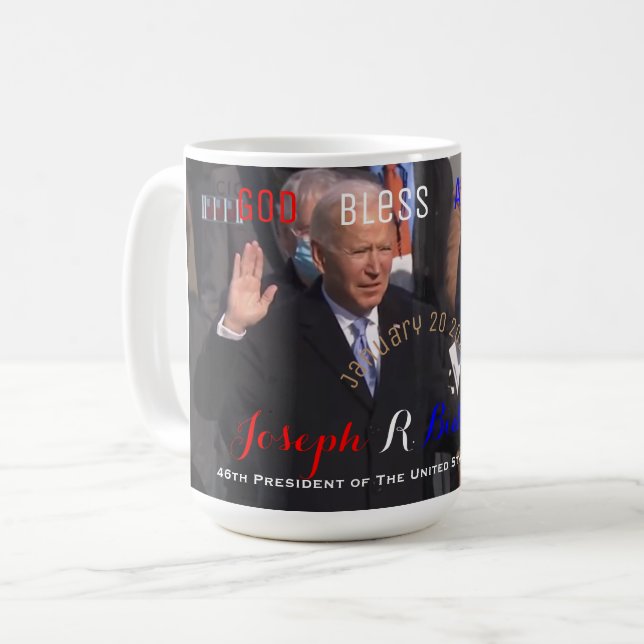 Joe Biden Oath of Office Inviguration Day 2021 Kaffemugg (Framsida vänster)