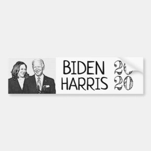 Joe Biden och Kamala Black and White Bilder 2020 Bildekal