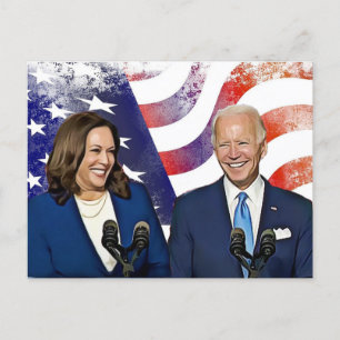 Joe Biden och Kamala Harris 2020 Running Mates Vykort