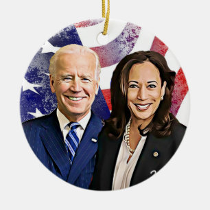 Joe Biden och Kamala Harris 2020 USA:s val Julgransprydnad Keramik