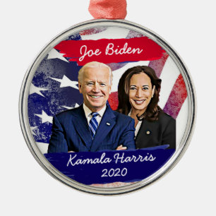 Joe Biden och Kamala Harris 2020 USA:s val Julgransprydnad Metall