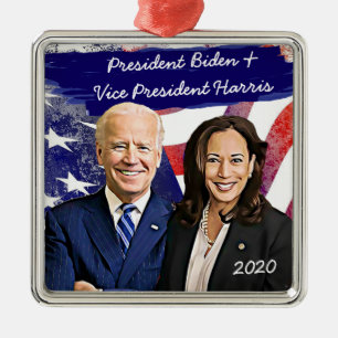 Joe Biden och Kamala Harris 2020 USA:s val Julgransprydnad Metall