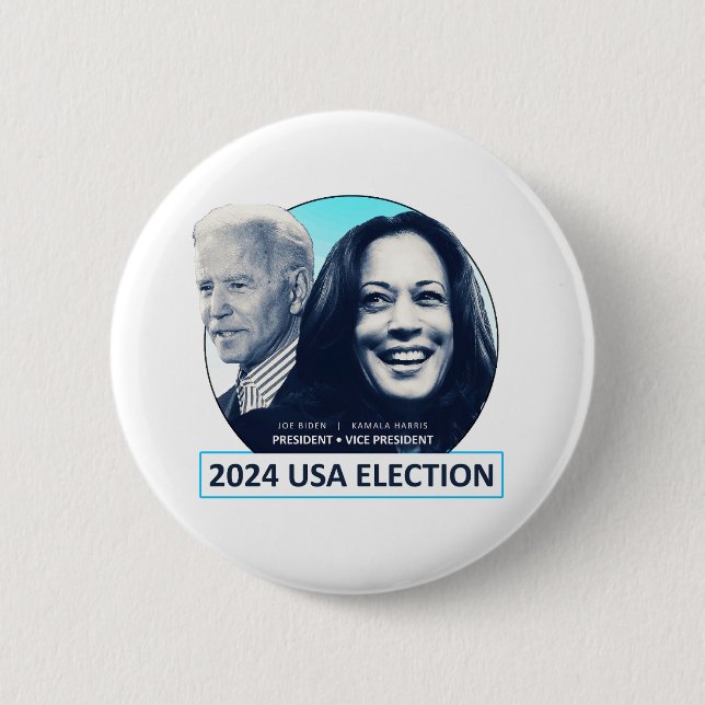 Joe Biden och Kamala Harris 2024 USA:s valkampanj Knapp (Framsida)