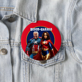Joe Biden och Kamala Harris as Superheros Knapp
