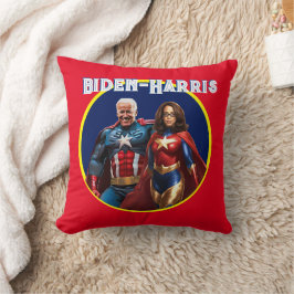 Joe Biden och Kamala Harris as Superheros Kudde