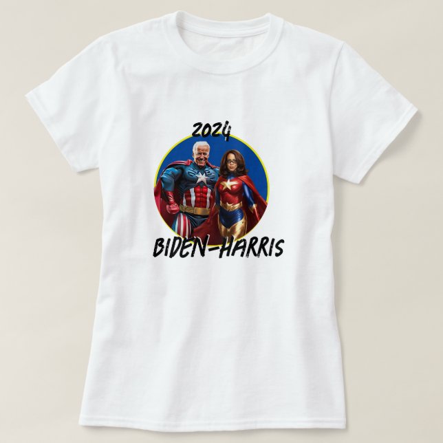 Joe Biden och Kamala Harris as Superheros T Shirt (Design framsida)