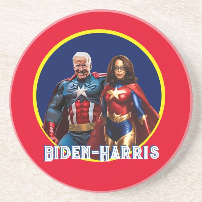 Joe Biden och Kamala Harris as Superheros Underlägg (Framsidan)