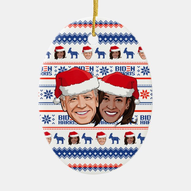 Joe Biden och Kamala Harris jul Julgransprydnad Keramik (Framsidan)