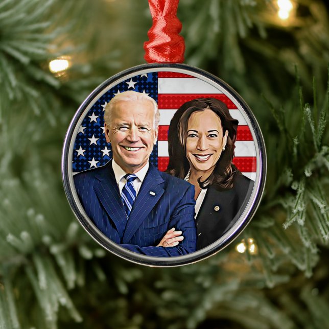 Joe Biden och Kamala Harris Keepsaké Souvenir 2020 Julgransprydnad Metall (Träd)