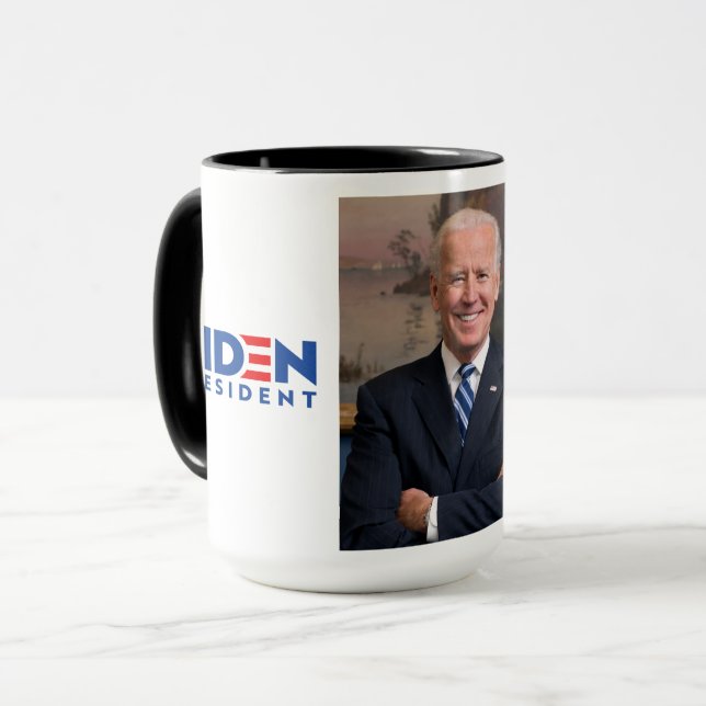 Joe Biden Officiell Porträtt, Biden President, ZSS Mugg (Framsida vänster)