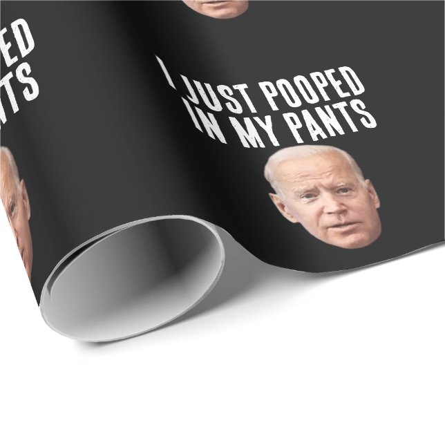 JOE BIDEN POOPED BYXOR FUNNY PRESENTPAPPER (Rullad Hörn)