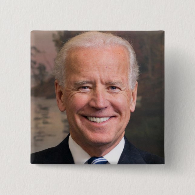 Joe Biden Porträtt Photo Knapp (Framsida)