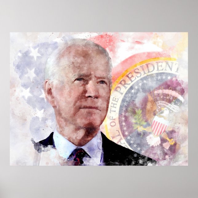 Joe Biden porträtt, president i Förenade Stater Poster (Framsidan)