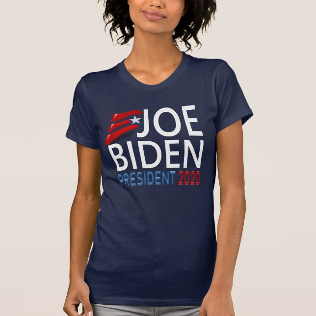 Joe Biden President 2020 Röd blått text T Shirt (Framsida)