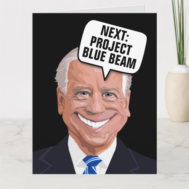 JOE BIDEN PROJECT BLUE BEAM FUNNY FÖDELSEDAGSKORT KORT (Framsida)