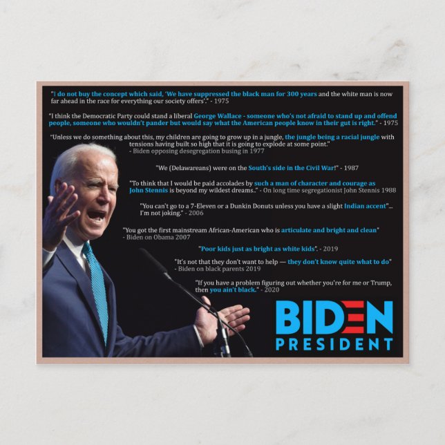 Joe Biden Quotes på Tävling Vykort (Framsida)