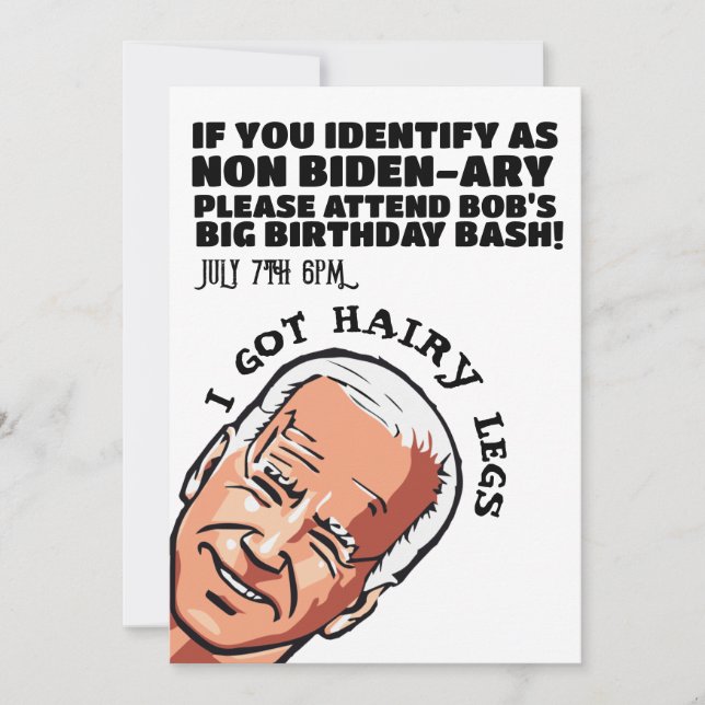JOE BIDEN ROLIGA PARTY ANPASSADE INBJUDNINGAR (Framsida)