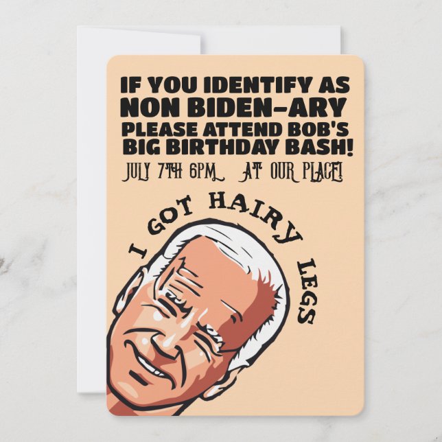 JOE BIDEN ROLIGA PARTYFEST INVITATIONER INBJUDNINGAR (Framsida)