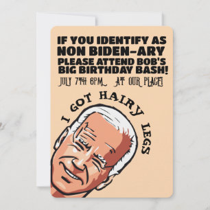 JOE BIDEN ROLIGA PARTYFEST INVITATIONER INBJUDNINGAR