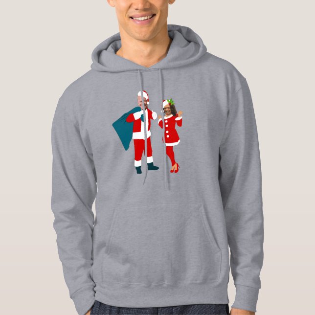 joe biden Santa kamala harris blue christmas Hoodie (Framsida)