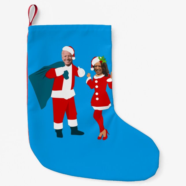 joe biden Santa kamala harris blue christmas Liten Julstrumpa (Framsidan)
