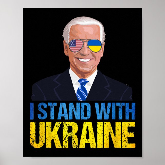 Joe Biden Stå Med Ukraina - Amerikanskt Stöd För U Poster (Framsidan)