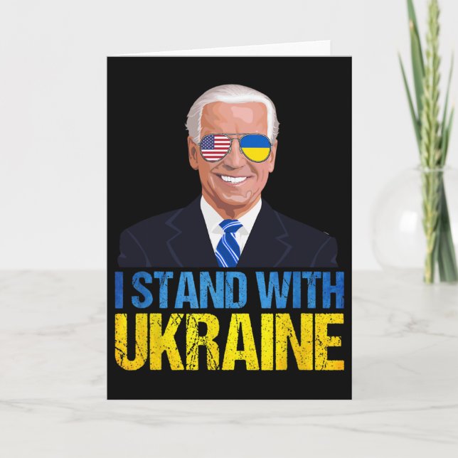 Joe Biden Stand With Ukraine - American Support Uk Kort (Framsida)