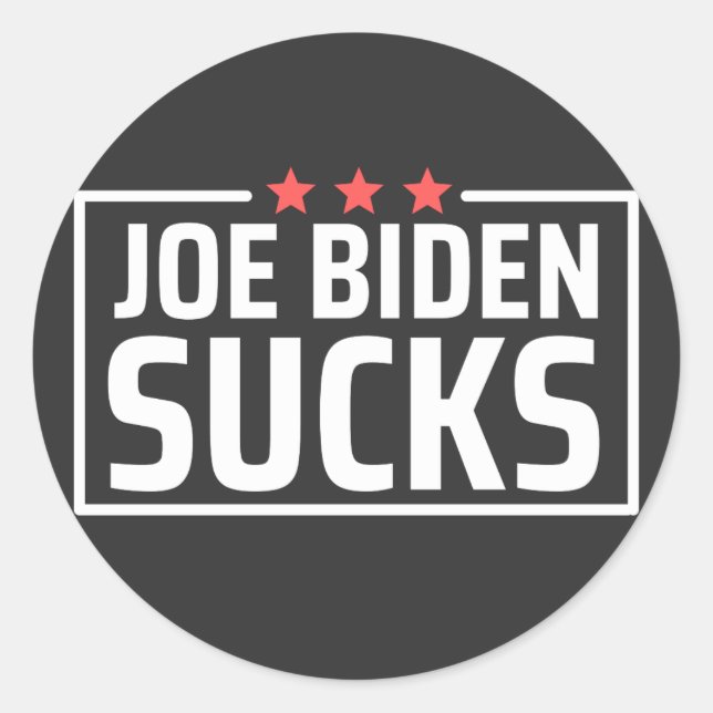 joe Biden Sucks Runt Klistermärke (Framsida)