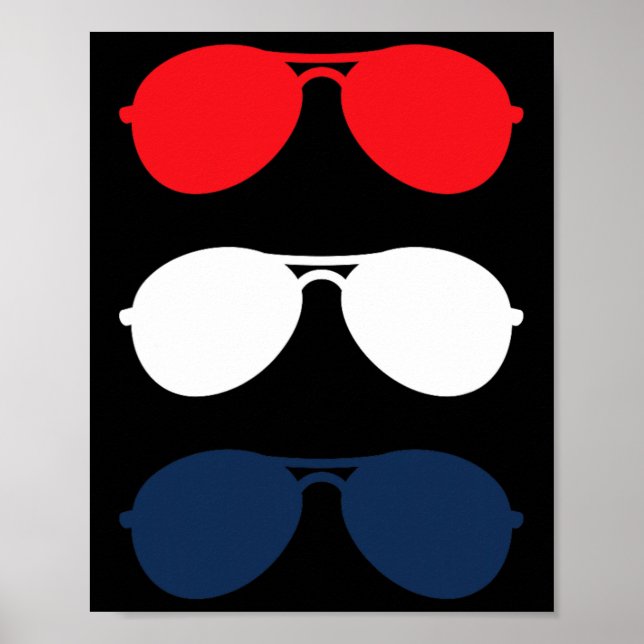 Joe Biden Sunglasses Rött vitt blått Roligt Policy Poster (Framsidan)