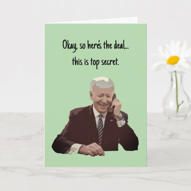 Joe Biden Telefonsamtal Roligt vykort (Liten växt)