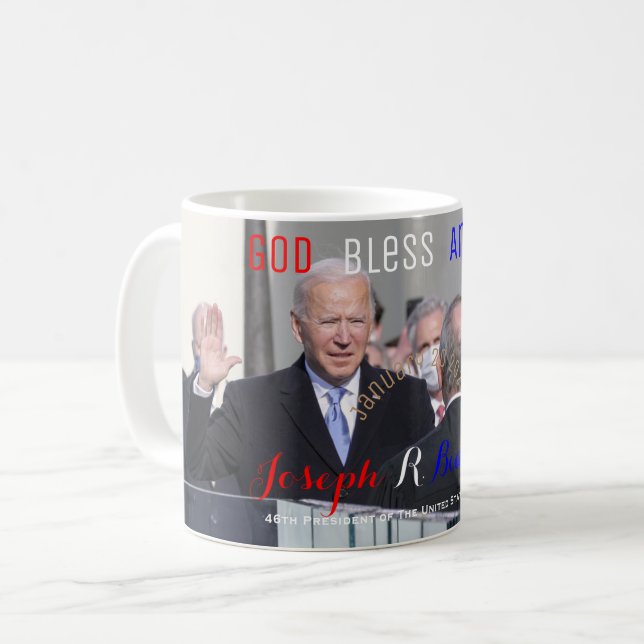 Joe Biden tog sin Oath of Office 20 januari Kaffemugg (Framsida vänster)