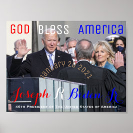 Joe Biden tog sin Oath of Office 20 januari Poster