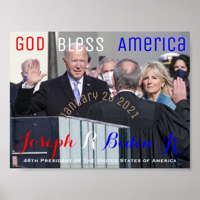 Joe Biden tog sin Oath of Office 20 januari Poster (Framsidan)