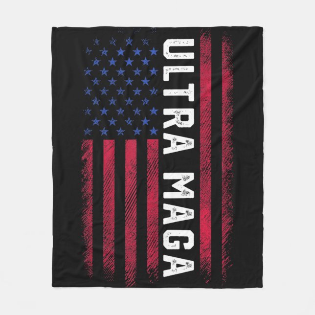 Joe Biden Ultra Maga  Ultra Maga America Flag  Fleecefilt (Framsidan)