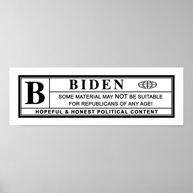 Joe Biden Warning Label Poster (Framsidan)
