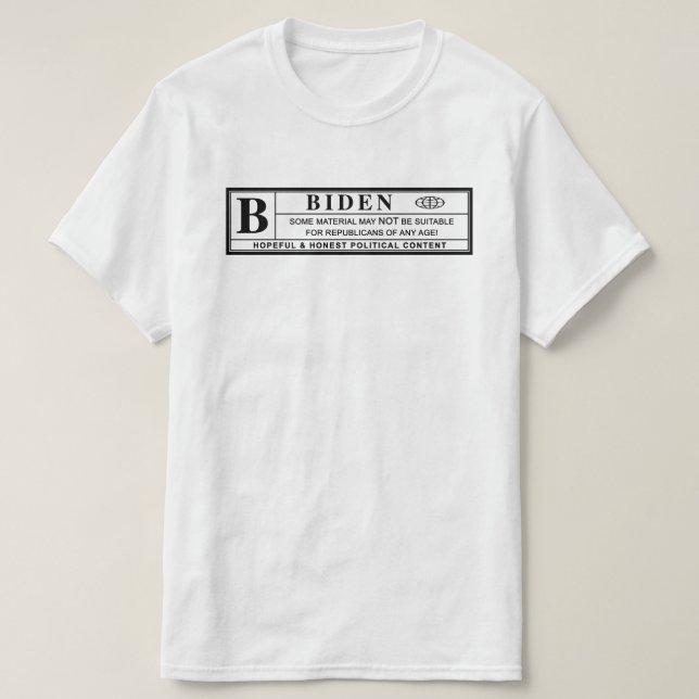 Joe Biden Warning Label T Shirt (Design framsida)
