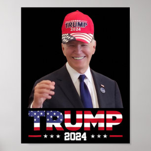 Joe Biden Wearing A Trump Hat 1 Poster