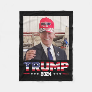 Joe Biden Wearing A Trump Hat Fleecefilt