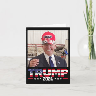 Joe Biden Wearing A Trump Hat Kort