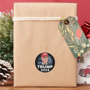 Joe biden Wearing A Trump Hat Runt Klistermärke