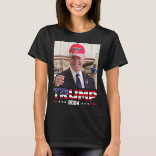 Joe Biden Wearing A Trump Hat T Shirt