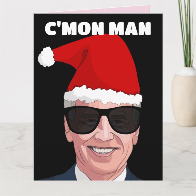 JOE BIDEN WEARING SANTA HAT BIG CHRISTMAS CARDS KORT (Framsida)